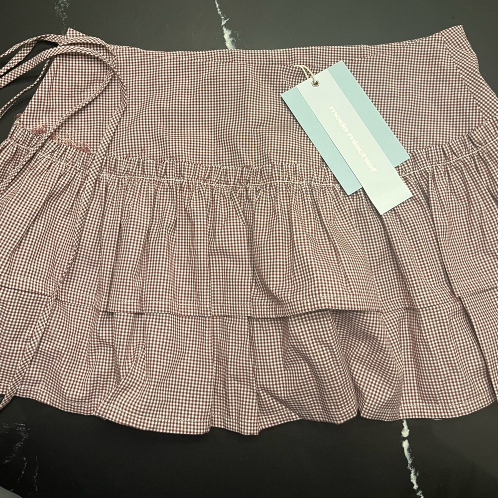 Mode Mischief Costes Mini Skirt Plum Gingham